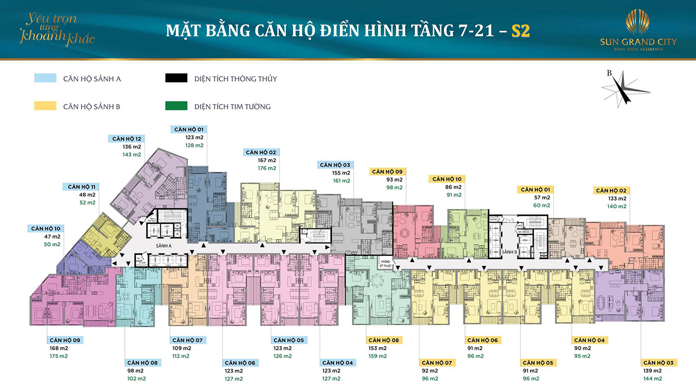 Mặt bằng Sun Grand City Láng Hạ - Thiết kế thông minh kiến tạo không gian sống lý tưởng 14 Mặt bằng Sun Grand City Láng Hạ